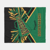 Custom- Chefleader 📣 - Dunkelgrün, Gold und Schwa Fleecedecke (Vorderseite (Horizontal))