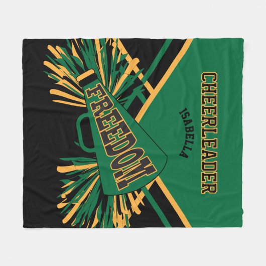 Custom- Chefleader 📣 - Dunkelgrün, Gold und Schwa Fleecedecke (Vorderseite (Horizontal))