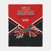 Custom - Cheleader 📣 - Rot, Schwarz & Weiß Fleecedecke (Vorderseite)