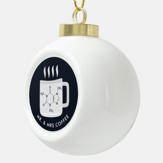 Custom Chemistry Labrador Techniker Kaffeeliebhabe Keramik Kugel-Ornament (Rechts)