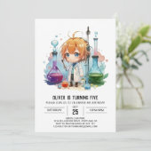 Custom Chemistry Mystery Scientifics zum Geburtsta Einladung (Stehend Vorderseite)