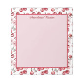 Custom Cherries and Cherry Blossom Muster Notizblock (Vorderseite)