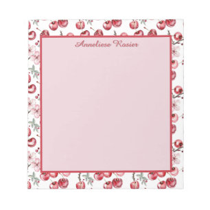 Custom Cherries and Cherry Blossom Muster Notizblock