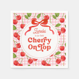 Custom Cherry auf Top Birthday Napkins Serviette