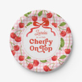 Custom Cherry auf Top Birthday Tellern Pappteller (Vorderseite)