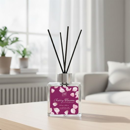 Custom Cherry Blossom Aroma Diffuser Label Quadratischer Aufkleber