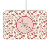 Custom Cherry Blossom Pink Golf Monogram Autolufterfrischer (Vorderseite)