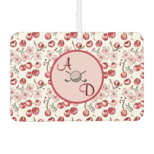Custom Cherry Blossom Pink Golf Monogram Autolufterfrischer