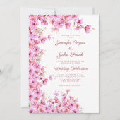 Custom Cherry Blossom Sakura Pink Floral Wedding Einladung (Vorderseite)