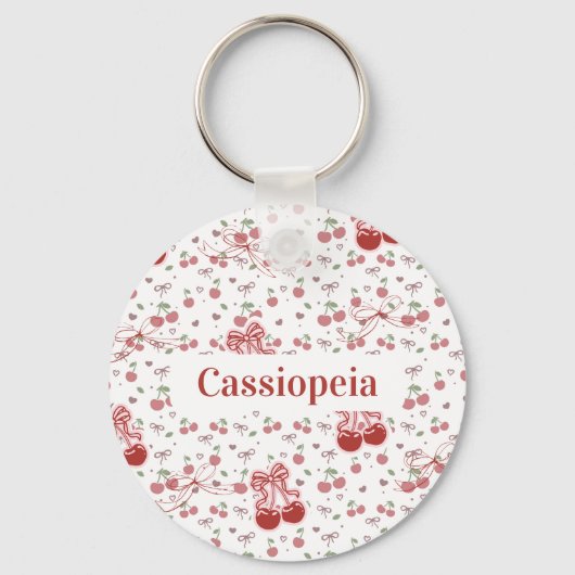 Custom Cherry & Bows Keychain Schlüsselanhänger (Vorderseite)