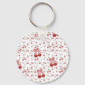 Custom Cherry & Bows Keychain Schlüsselanhänger (Rückseite)