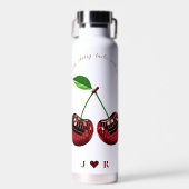 Custom Cherry Coded Valentine's Water Flasche (Vorne)