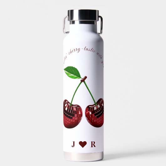 Custom Cherry Coded Valentine's Water Flasche (Vorne)