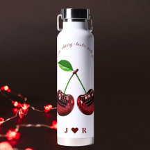 Custom Cherry Coded Valentine's Water Flasche