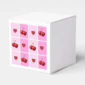 Custom Cherry Heart Checkerboard Pattern Geschenkschachtel (Vorderseite)