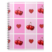 Custom Cherry Heart Checkerboard Pattern Notizblock (Vorderseite)