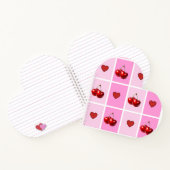 Custom Cherry Heart Checkerboard Pattern Notizblock (Innenseite)