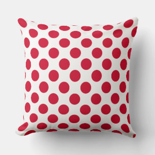 Custom Cherry Red Polka Dot Throw Kissen