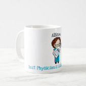 Custom Chibi Health Care Worker Vielen Dank Kaffeetasse (Vorderseite Links)