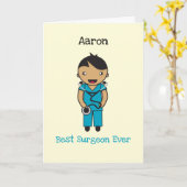 Custom Chibi Hospital Worker Danke Karte (Gelbe Blume)