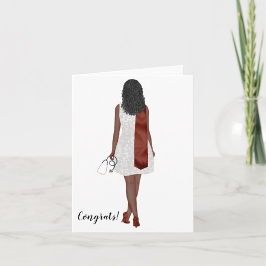 Custom Chic Afro-American Nursing Abschluss Karte (Vorderseite)
