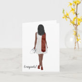 Custom Chic Afro-American Nursing Abschluss Karte (Gelbe Blume)