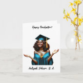 Custom Chic afroamerikanischer Abschluss Karte (Gelbe Blume)