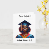 Custom Chic afroamerikanischer Abschluss Karte (Gelbe Blume)
