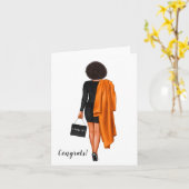 Custom Chic afroamerikanischer Abschluss Karte (Gelbe Blume)