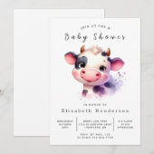 Custom Chic Barn Cow Baby Dusche Einladung (Vorne/Hinten)