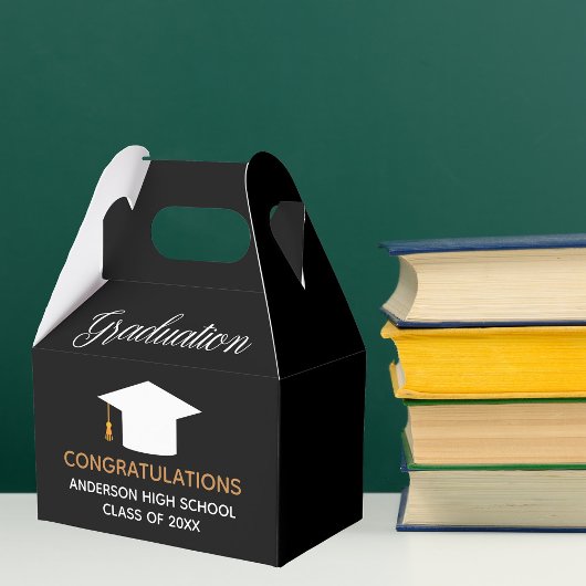 Custom Chic Black Gratulation Graduation Party Geschenkschachtel