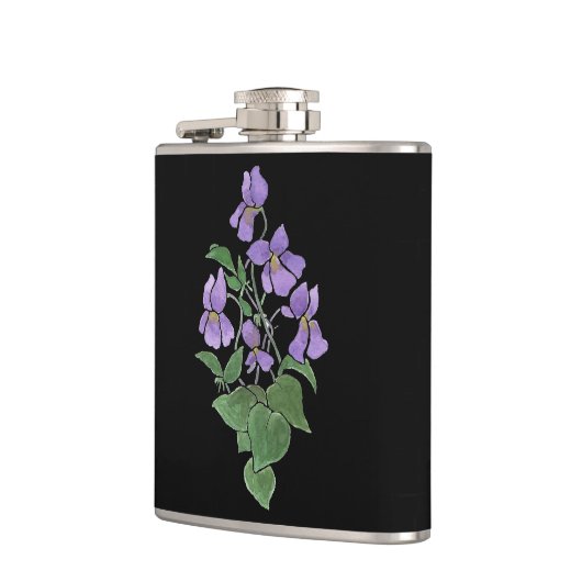 Custom chic black 'Sweet Violet' Hip Flasche Flachmann (Links)