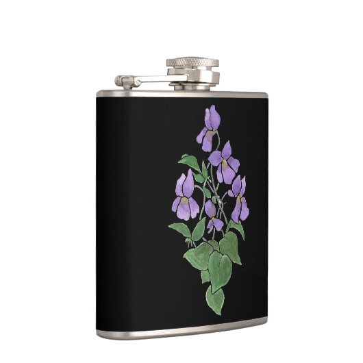 Custom chic black 'Sweet Violet' Hip Flasche Flachmann (Rechts)