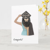 Custom Chic Black Woman High School Abschluss Karte (Gelbe Blume)