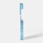 Custom Chic Blue Silver Glitzer Muster Girl iPhone Hülle (Linke Seite)