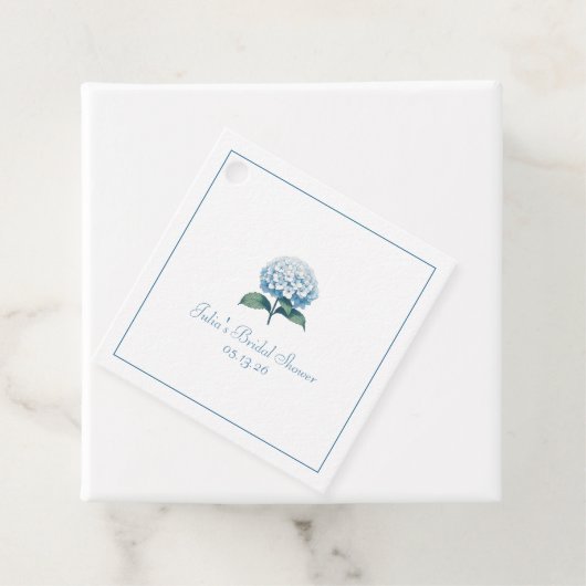 Custom Chic Brautparty Elegant Blue Hydrangea Geschenkanhänger (Beispiel)