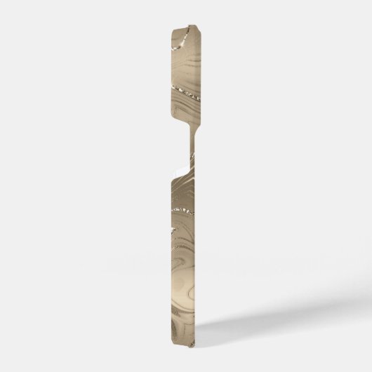 Custom Chic Brown Glitzer Pattern Girly iPhone Hülle (Rechte Seite)