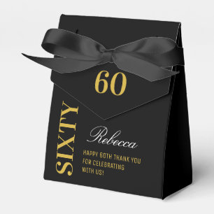 Custom Chic Elegant 60 Geburtstag Schwarz & Gold Geschenkschachtel