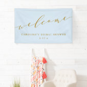 Custom Chic Elegant Blue Bridal Shower Welcome  Banner (Insitu)
