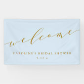 Custom Chic Elegant Blue Bridal Shower Welcome  Banner (Horizontal)