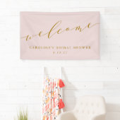 Custom Chic Elegantes rosa Brautparty Willkommen Banner (Insitu)