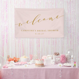 Custom Chic Elegantes rosa Brautparty Willkommen Banner