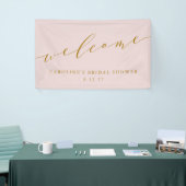 Custom Chic Elegantes rosa Brautparty Willkommen Banner (Messeveranstaltung)