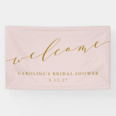 Custom Chic Elegantes rosa Brautparty Willkommen Banner (Horizontal)