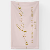 Custom Chic Elegantes rosa Brautparty Willkommen Banner (Vertikal)