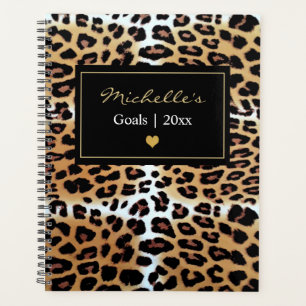 Custom Chic Eleganto Brown Schwarz-weiß Leopard Planer