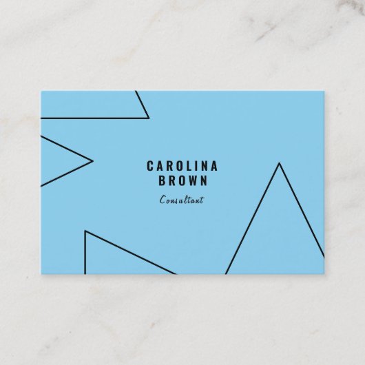 Custom Chic Geometric Blue Business Card Visitenkarte (Vorderseite)