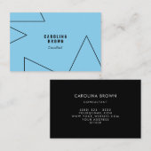 Custom Chic Geometric Blue Business Card Visitenkarte (Vorne/Hinten)