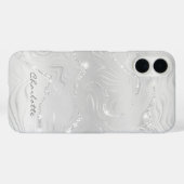 Custom Chic Gray Silver Glitzer Pattern Girl Case-Mate iPhone Hülle (Rückseite (Horizontal))