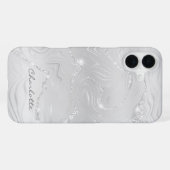 Custom Chic Gray Silver Glitzer Pattern Girl iPhone Hülle (Rückseite (Horizontal))